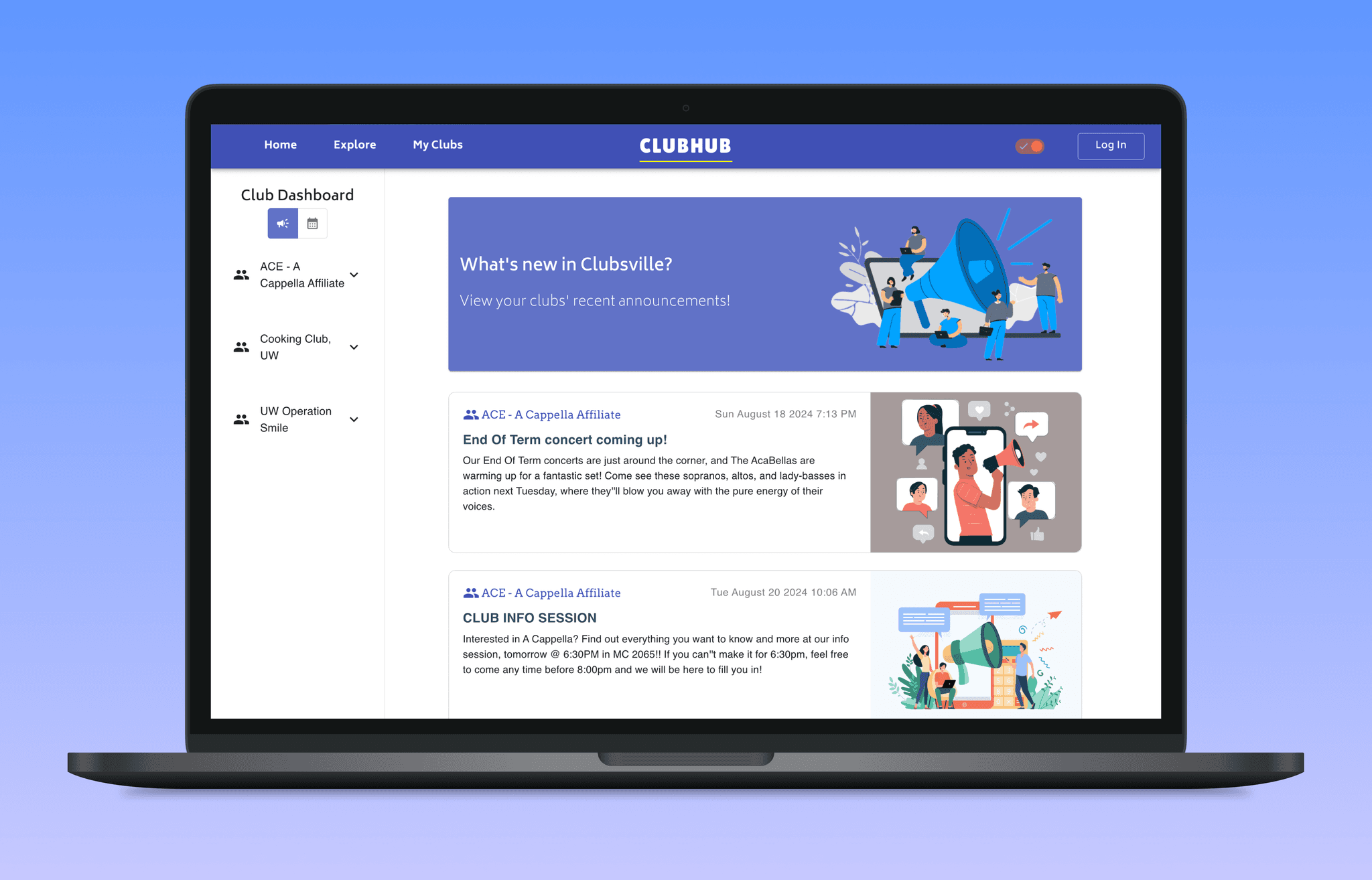 Clubhub project preview