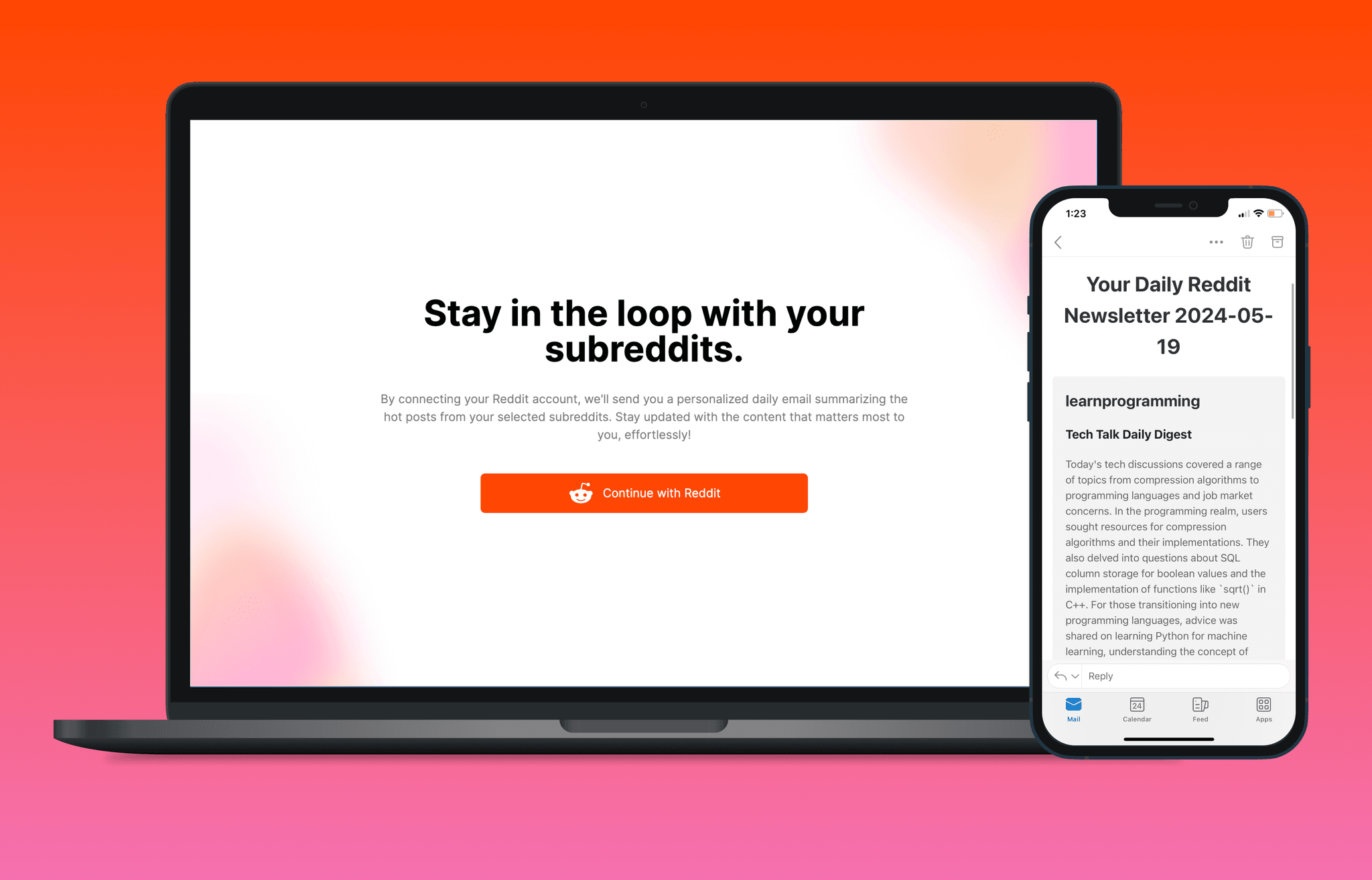 Reddit Newsletter project preview